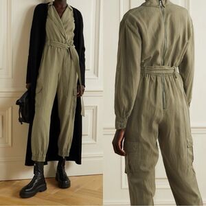 NWT Alice + Olivia Bessie Green Jumpsuit Olive Size 2